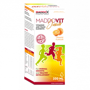 MADDOVIT JUNIOR VITAMINS & TRACE ELEMENTS FOOD SUPPLEMENT ORANGE FLAVOR 200 ML LIQUID